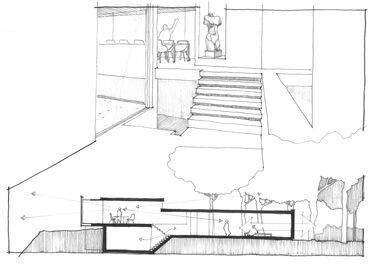 18080 Schetsen gorssel 4 modern huis, schets, ontwerpschets